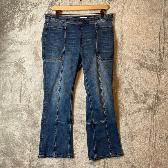 Pilcro Anthropologie Womens Denim Medium Wash Side Zip Bootcut Leg Jeans Size 31 - Picture 2 of 8